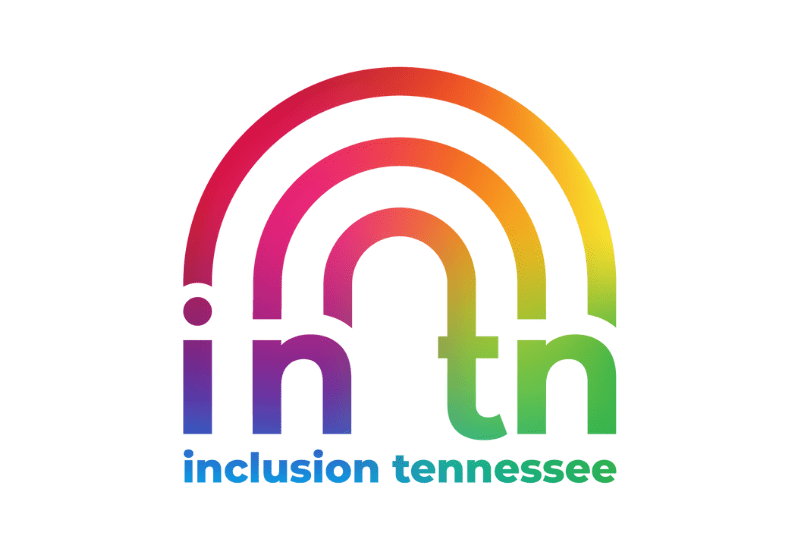 inclusion tennessee logo. multicolored rainbow in tn